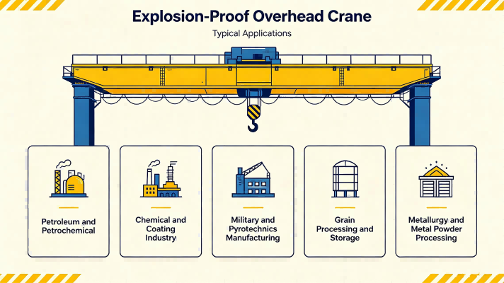 Explosion-proof overhead crane applicable scenarios