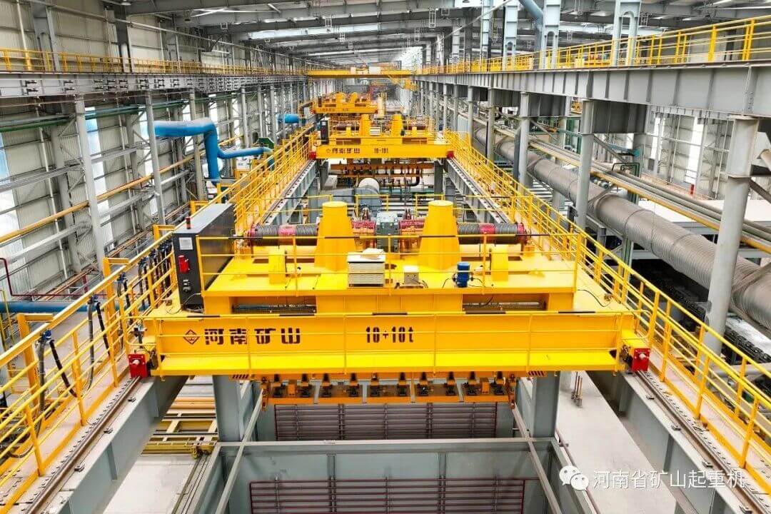 10+10t Fully Automatic Electromagnet Crane with Hanging Beam Manufactured by Henan Mine Crane