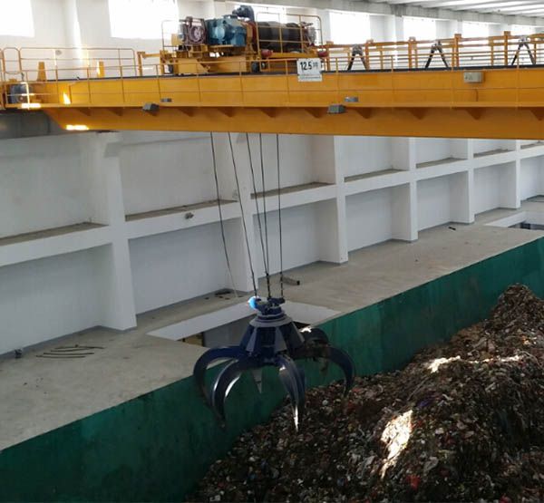 Waste to engery plant overhead crane